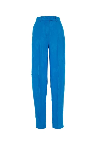 Attico Jagger High Waist Stretch Wool Trousers In Capriblue