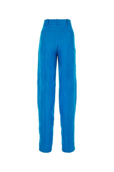 Attico Jagger High Waist Stretch Wool Trousers In Capriblue