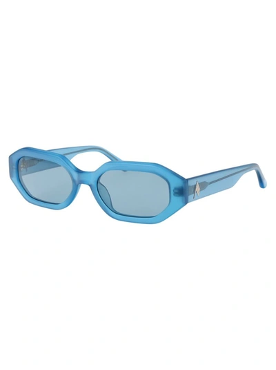 Shop Attico The  Sunglasses In 12 Torquoise Silver Toequoise