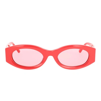 Attico Berta Oval Acetate Sunglasses In Pink