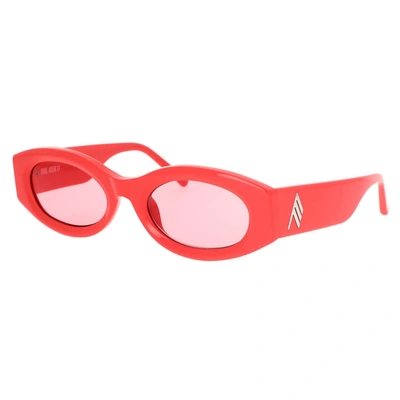 Attico Berta Oval Acetate Sunglasses In Pink