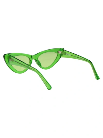 Shop Attico The  Sunglasses In 11 Green Silver Green