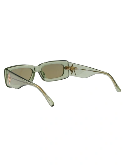 Shop Attico The  Sunglasses In 18 Green Gold Green