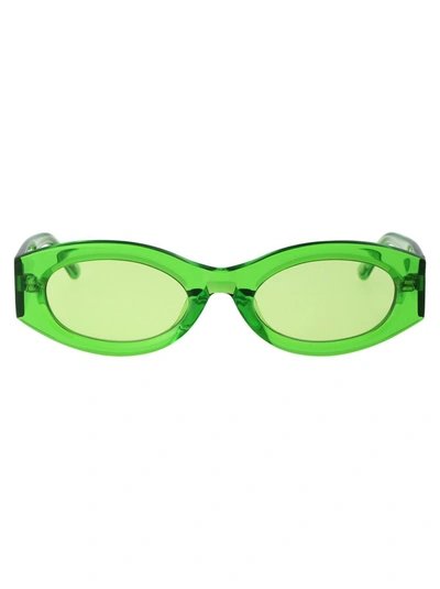 Shop Attico The  Sunglasses In 06 Green Silver Green