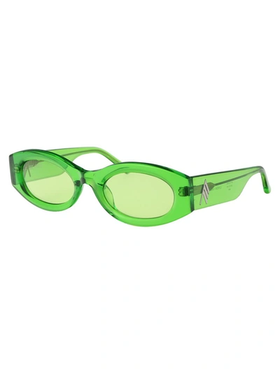 Shop Attico The  Sunglasses In 06 Green Silver Green