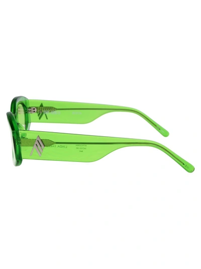 Shop Attico The  Sunglasses In 06 Green Silver Green