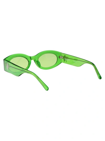 Shop Attico The  Sunglasses In 06 Green Silver Green