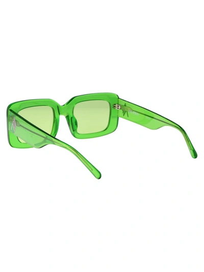 Shop Attico The  Sunglasses In 06 Green Silver Green
