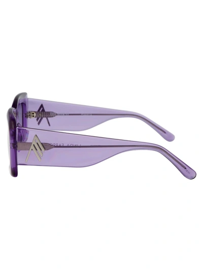 Shop Attico The  Sunglasses In 25 Purple Silver Purple