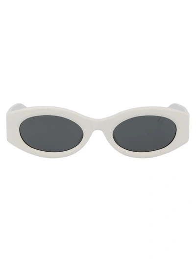 Shop Attico The  Sunglasses In 07 White Silver Grey