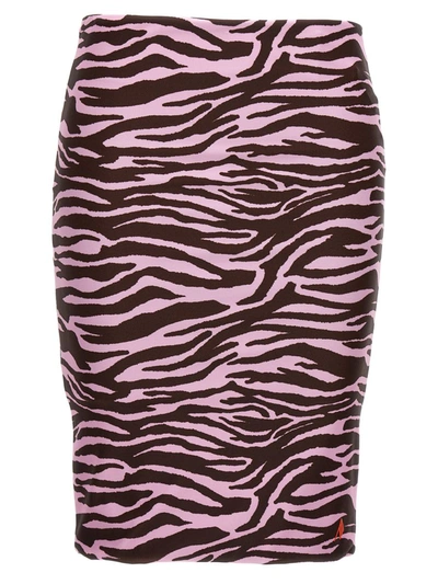 Shop Attico The  Zebra Miniskirt In Multicolor