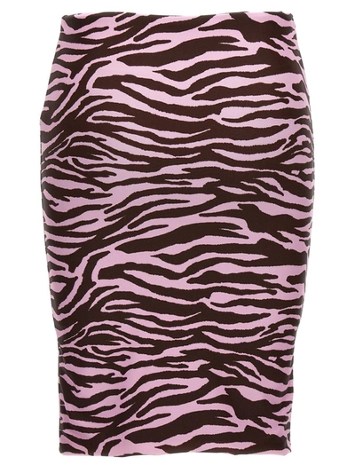 Shop Attico The  Zebra Miniskirt In Multicolor