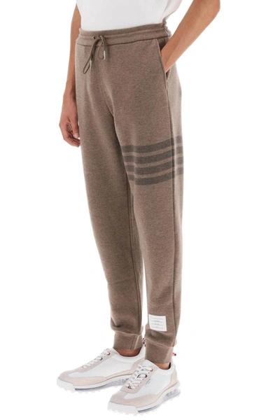 Thom Browne Sweatpants 4 Bar In Wool Loopback In Brown