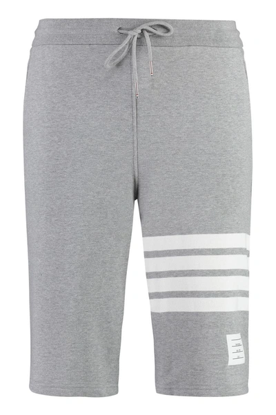 Shop Thom Browne Cotton Shorts In Grey