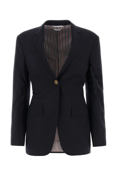 Shop Thom Browne Jackets And Vests In Darkblue
