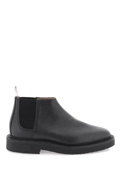 Shop Thom Browne Mid Top Chelsea Ankle Boots In Black