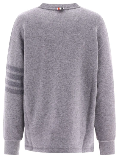 Shop Thom Browne Oversized Wool Sweatshirt In Grey