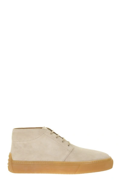 Shop Tod's Suede Ankle Boots In Stone
