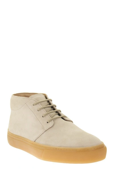 Shop Tod's Suede Ankle Boots In Stone