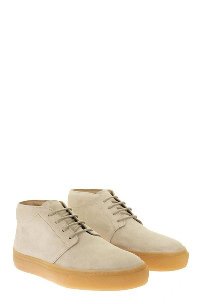 Shop Tod's Suede Ankle Boots In Stone