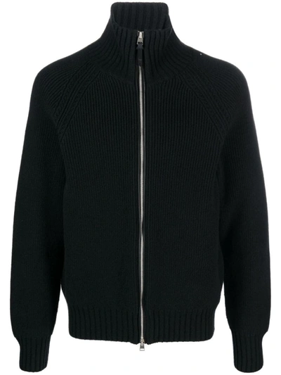 Shop Tom Ford Cardigan With Zip In Black