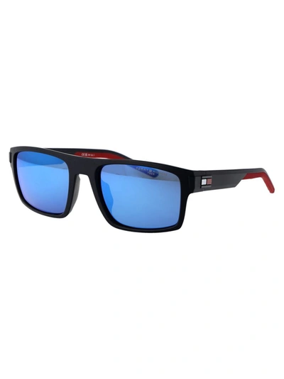 Shop Tommy Hilfiger Sunglasses In Fllzs Matte Blue