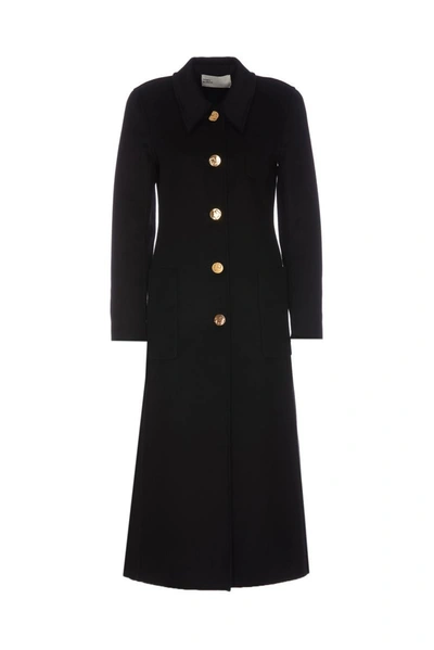 Tory Burch Single-breasted Wool Jacket With Embellished Buttons In Black