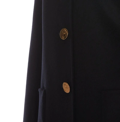 Tory Burch Single-breasted Wool Jacket With Embellished Buttons In Black