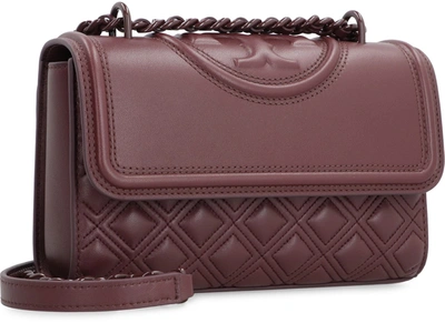 Shop Tory Burch Fleming Leather Shoulder Bag In Brown