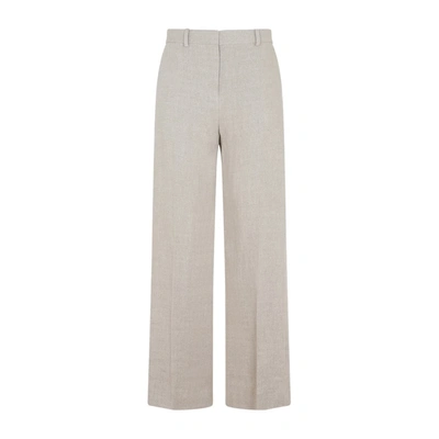 Shop Totême Mid-waist Straight Trousers Pants In Nude &amp; Neutrals
