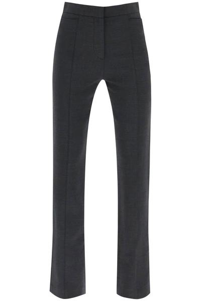 Shop Totême Toteme Slim Pants With Flared Cut In Grey