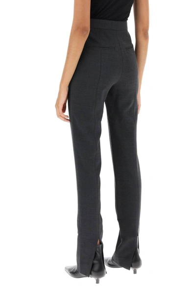 Shop Totême Toteme Slim Pants With Flared Cut In Grey