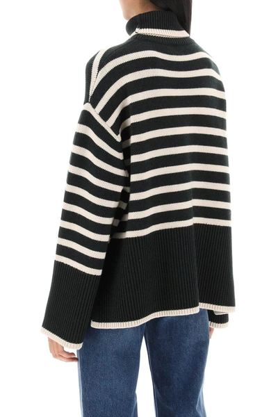 Shop Totême Toteme Striped Wool And Cotton Turtleneck Sweater In Multicolor