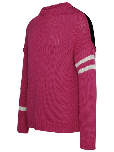 Shop Avril 8790 Two-color Cotton Sweater In Pink