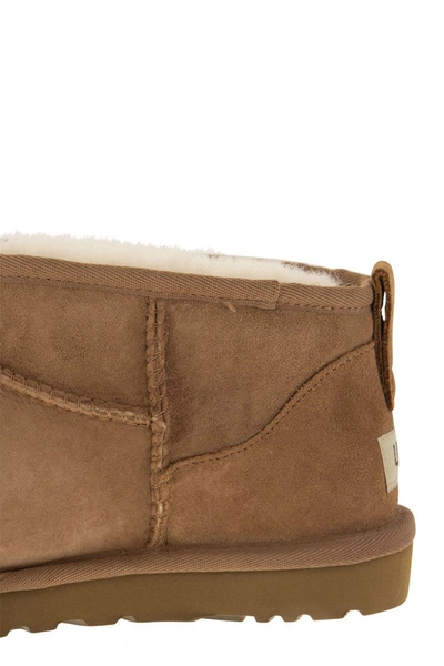Shop Ugg Classic Ultra Mini - Sheepskin Boot In Chestnut