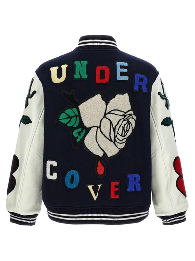 Shop Undercover X K. Tolnoe 'varsity' Bomber Jacket In Blue