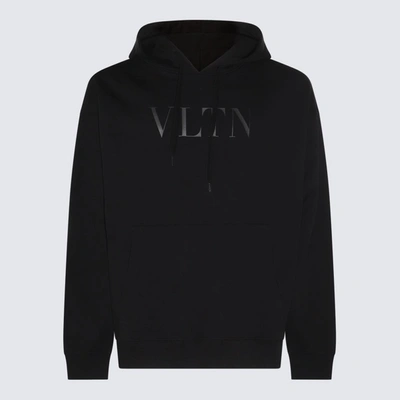 Shop Valentino Black Cotton Logo Sweatshirt