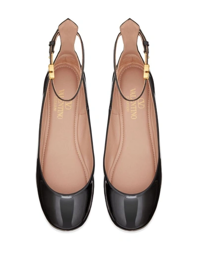 Shop Valentino Garavani Tan-go Patent Leather Ballet Flats In Black