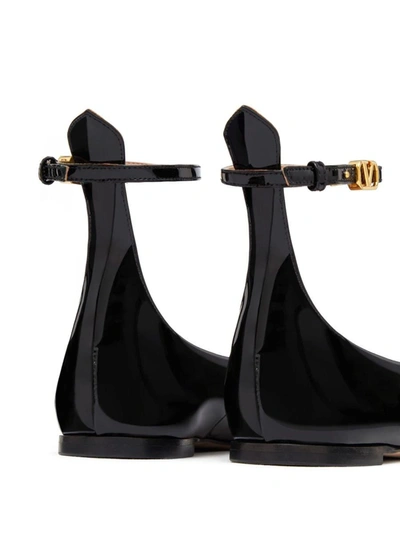 Shop Valentino Garavani Tan-go Patent Leather Ballet Flats In Black