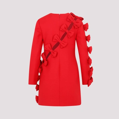 Shop Valentino Valentin Virgin Wool Mini Dress In Red
