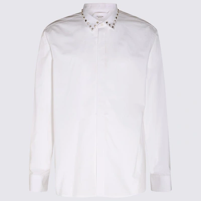 Shop Valentino White Cotton Rockstud Shirt
