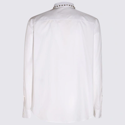 Shop Valentino White Cotton Rockstud Shirt