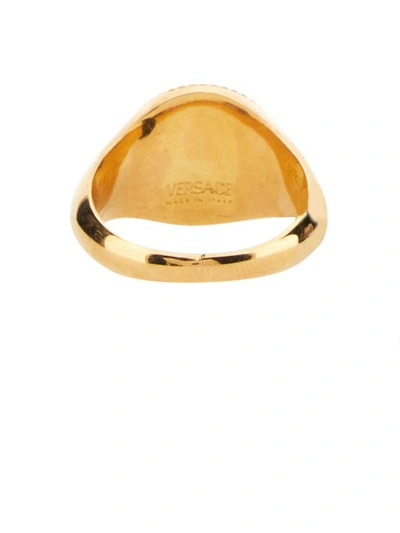 Shop Versace Biggie Jellyfish Ring In Gold