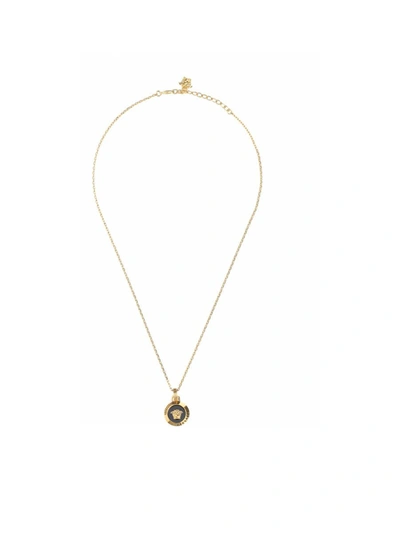 Shop Versace Necklaces In  Gold-black