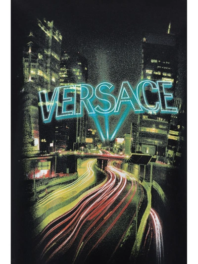 Shop Versace T-shirts In Nero+stampa