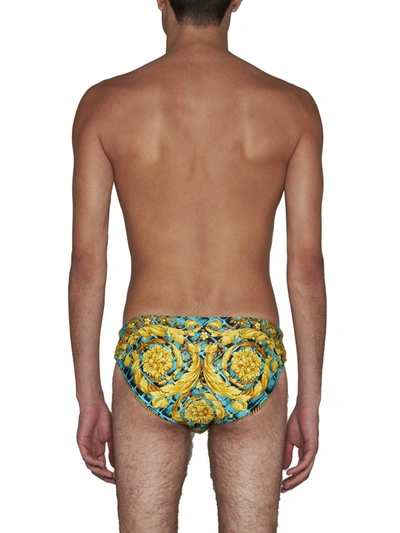 Shop Versace Underwear Sea Clothing In Glacer Green+black+gold