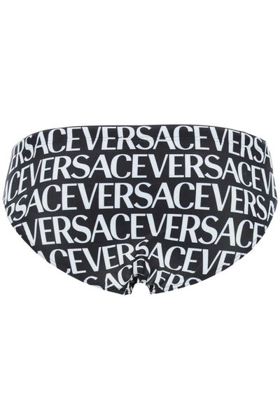 Shop Versace Allover Swim Briefs In Multicolor