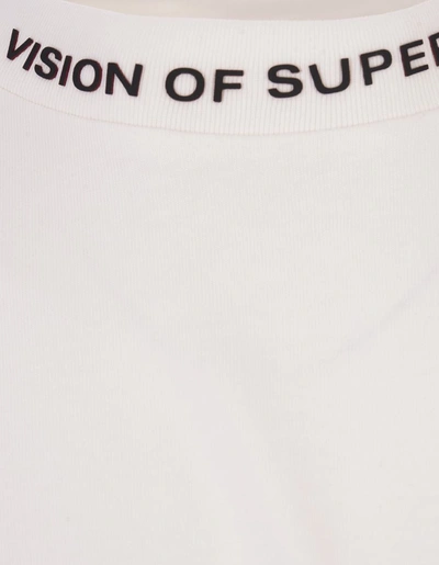 Shop Vision Of Super T-shirt With Faded Red Flames In White