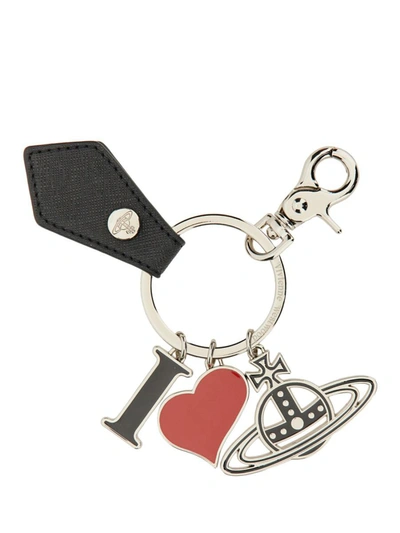 Shop Vivienne Westwood Polly I Love Orb Keychain In Black