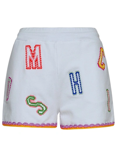 Shop Moschino White Cotton Shorts